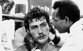 Glory days: Barry McGuigan with his trainer between rounds, pictured in early 1980s. Photo: GETTY IMAGES - barry_mcguigan_1236427c