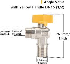 DN15 Shut off Valve Natural Gas Brass Right Angle Valve with ...