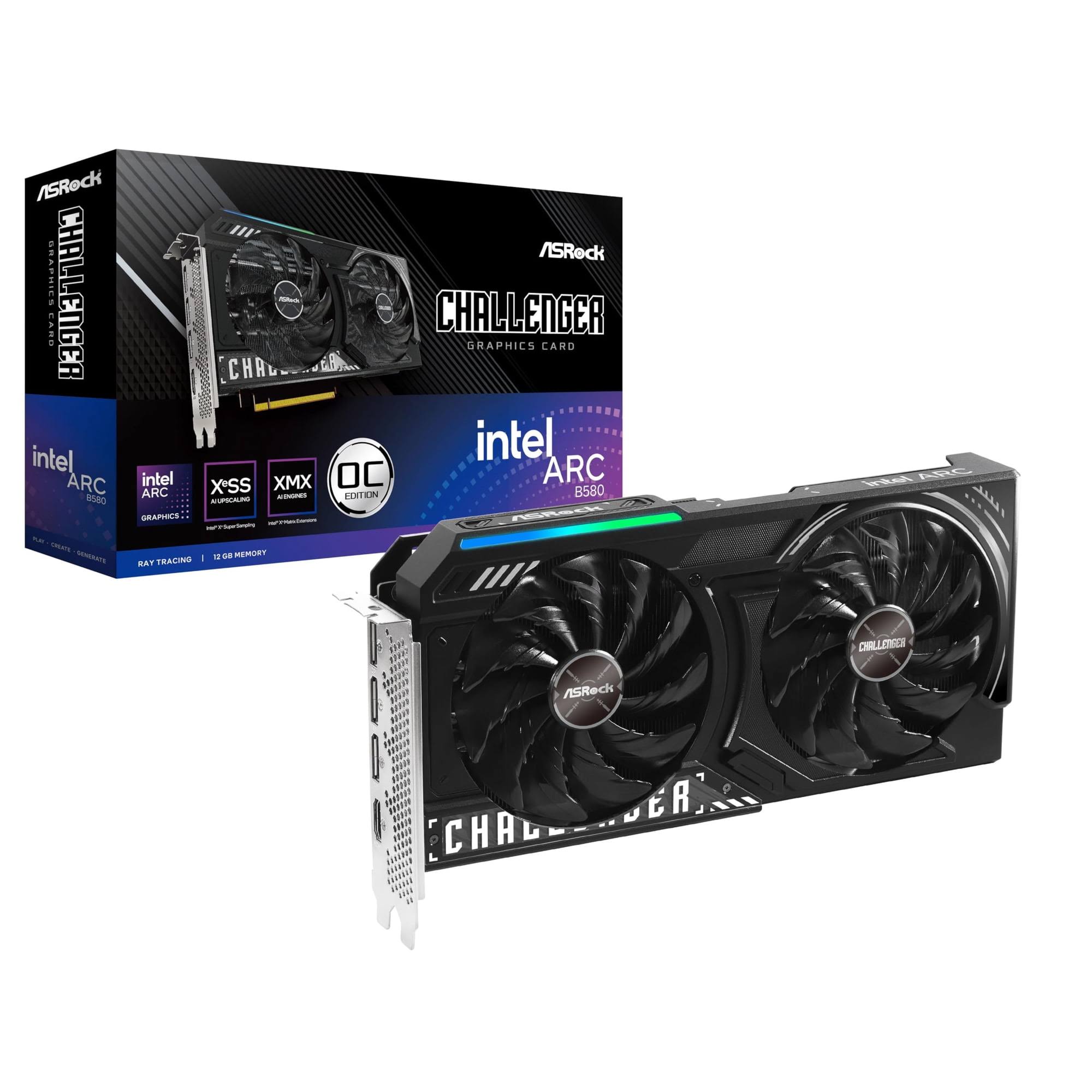 ASRock Intel Arc B580 Challenger 12GB OC Graphics Card