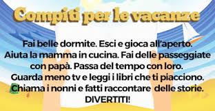 Risultati immagini per compiti vacanze estive