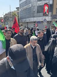 عکس/ حضور احمدی نژاد در مراسم تشییع رهبر شهید