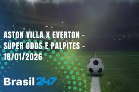Aston Villa x Everton - Super Odds e Palpites do Futebol - 18/01/2026