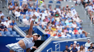 Taylor Fritz competing in a professional tennis match