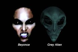 From this vantage point I realized she reminded me of a grey alien. I imported the picture into my graphics software and began to remove Beyonce&#39;s hair ... - beyonce_grey_alien_connect