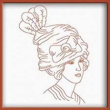 Résultat de recherche d'images pour "Redwork embroidery girls dress up"