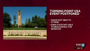 Turning Point USA event at Iowa State set to feature JD Vance, Erika Kirk has been postponed