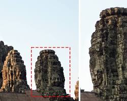 Image of Bayon Temple's intricate stone faces