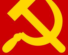 Image of communist symbol, the hammer and sickle