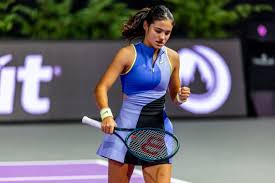 Emma Raducanu in action