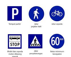 Gambar Rambu Perintah Sepeda Motor Wajib Masuk Lajur Kiri