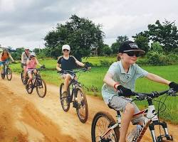 Image of People cycling and jogging at Battambang Airport