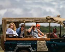 Image of group of tourists on a jeep enjoying a safari in Masai Mara Kenya