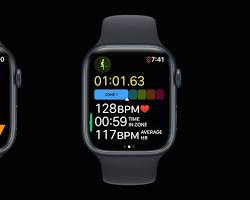 Image of Apple Watch Series 9 displaying workout metrics