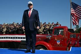 Donald Trump speaking near the White House ahead of the 25th anniversary of September 11
