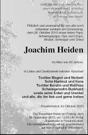 Joachim Heiden-Friedrichshof, | Nordkurier Anzeigen
