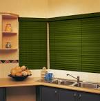 Green wooden blinds