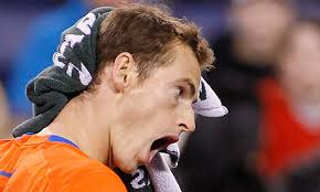 Andy Murray wipes his head after having his serve broken by Guillermo Garcia-Lopez. Photograph: Danny Moloshok/Reuters - Andy-Murray-wipes-his-hea-007