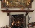 Wood fireplace mantel shelf