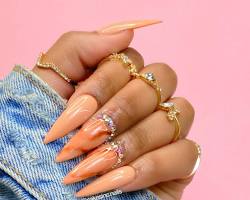 Image of Peaches and cream nails nail art
