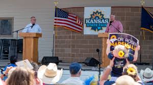 Clamorous crowd dominates first Kansas U.S. Senate debate between Marshall, Hamilton