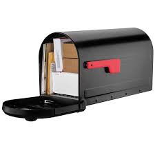 Architectural Mailboxes Elite Large Black Galvanized Steel Post Mount Mailbox