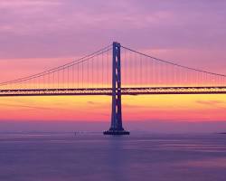closeup photo of the Bay Bridge's suspension bridge