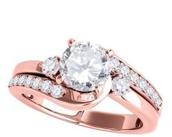 Image of 1 carat diamond rose gold setting ring