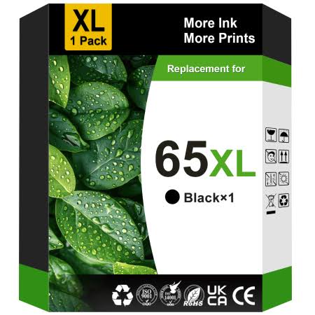 65 Ink Cartridge Compatible for 65xl Black Ink Cartridge for HP 65 Ink Cartridge for Ink 65 for Envy 5055 Printer