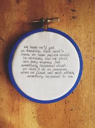 moonrise kingdom quote / blue / wall hanging hoop / cursive type ... via Relatably.com