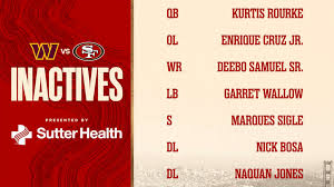 Mike Evans Active, Kirk OUT vs. Commanders; Inactives Week 6 #WASvsSF — San Francisco 49ers