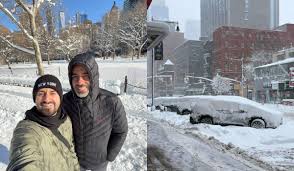 ‘Assustados’: casal de SC em Nova York enfrenta uma das piores nevascas em 30 anos