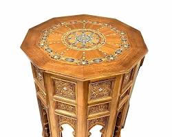 Image of Luxurious dining set with intricate inlay work