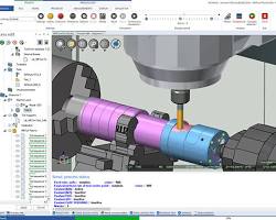 Imagem de Mastercam simulation of a complex machining operation