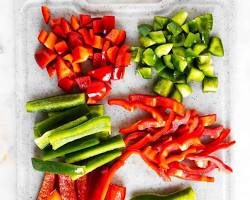 Image of Chopped red bell pepper