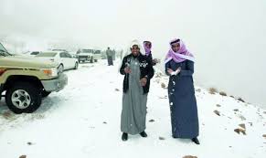 ببینید/ بارش برف در عربستان
