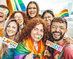 Image of Diverse group celebrating a festival