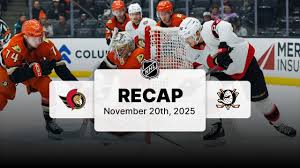 Senators Edge Ducks in Late Game Victory, Start Road Trip Strong