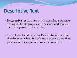 Hasil gambar untuk GAMBAR TEKS DESCRIPTIVE