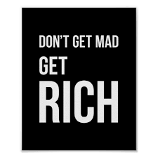 Get Rich Wealth Quotes Inspirational Poster Black | Zazzle via Relatably.com