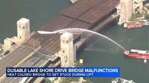 Chicago hot weather: DuSable Lake Shore Drive Bridge, Torrence Avenue Bridge malfunction with heat index over 100 forecast
