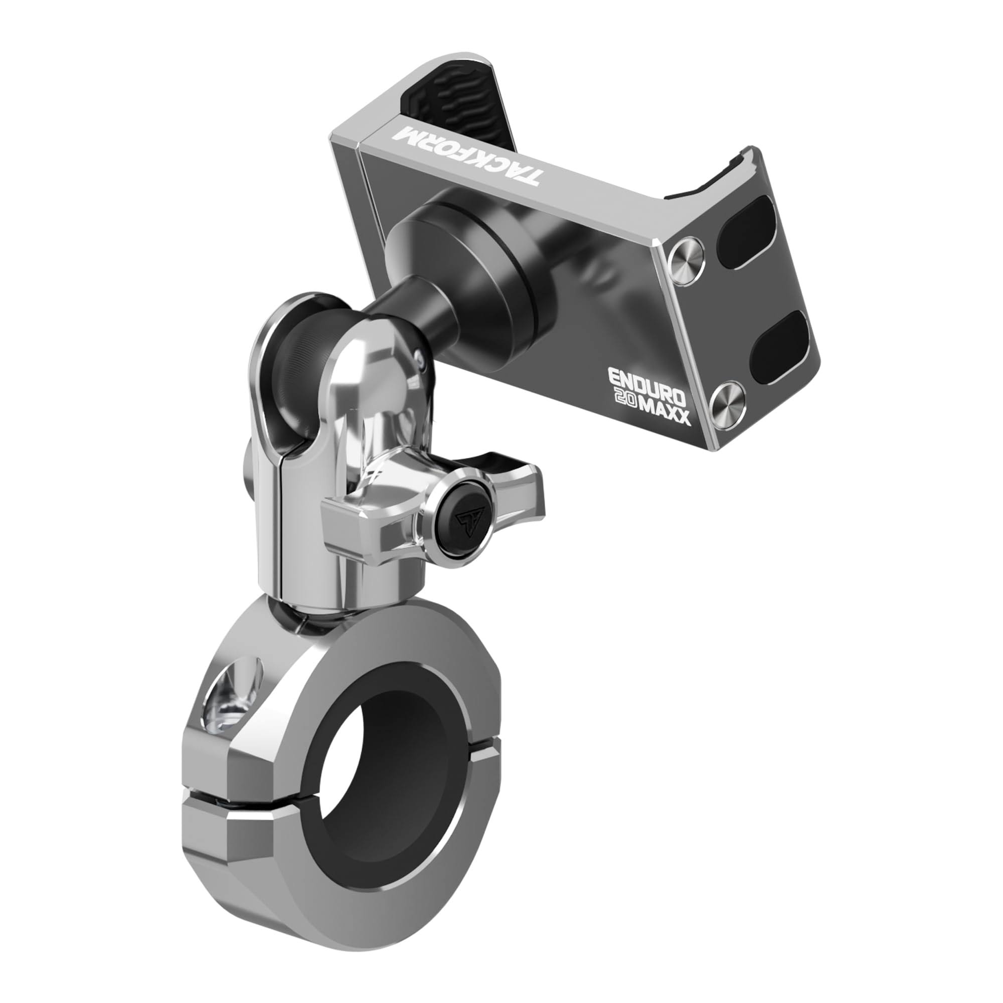 Chrome Phone Mount for Harley Davidson BC3 Universal Clamp for 7/8" to 1-1/4" Handlebars