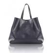 Navy leather tote