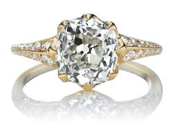 Image of 3 carat diamond yellow gold setting ring