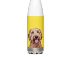 water bottle with a pet's photo on itの画像