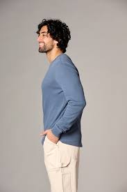 Crawford Military Rib Thermal Crew in Faded Navy
