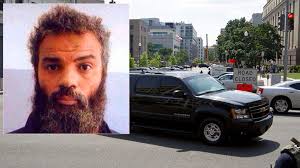 PHOTO: The motorcade transporting the Libyan militant Ahmed Abu Khattala, charged in the deadly - AP_ahmed_abu_khattala_inset_h_jt_140628_16x9_992