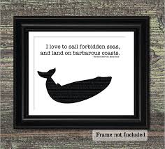 Moby Dick Quote Print Forbidden Seas Whale by JaneAndCompanyDesign via Relatably.com