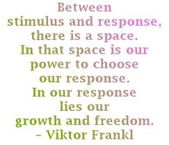 Image result for in the moment between stimulus and response frankl