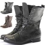 Military style mens boots