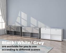 Simplink Metal Sideboard with 2 Flap Doors, DIY Modern Home Furnishing,Perfect for Home, Office, Kitchen, Hallway,Foyer Organization(Grey) - Amazon.com